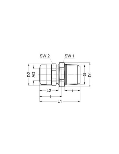 Złączka skręcana, wtyk. prosta R1/2 pod wąż 12, mosiądz, FPM