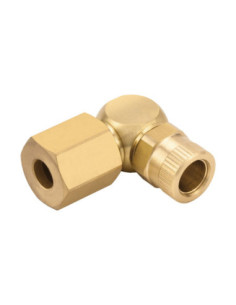 Adapter skręcany pod rurkę 10 na wąż 8, kątowy,mosiądz, FPM