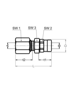 Adapter skręcany pod rurkę 6 na wąż 10 mosiądz, FPM 2
