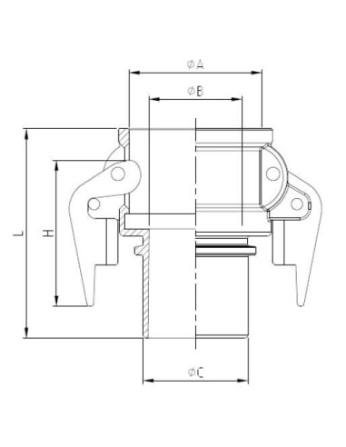Złącze Camlock C z zabezp. DN050 (51 mm), ES