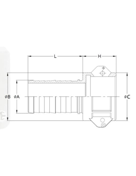 Złącze Camlock typu C z aluminium DN80, gniazdo do węża 76 mm, C-300-AL