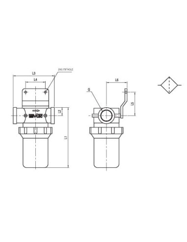 Filtr próżniowy G1 1/2" 20 um  z mocowaniem | Wszystko dla Przemysłu | Eshop Dopak