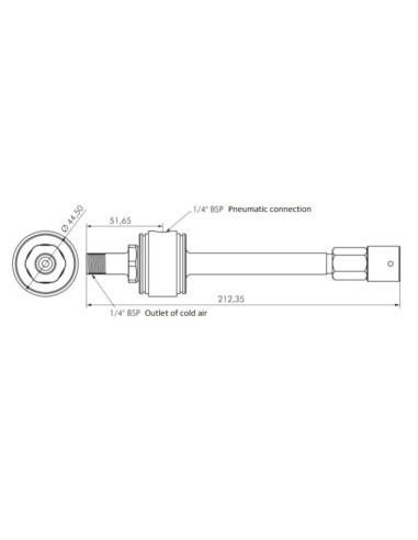 Rurka wirowa Vortex, dysza chłodzenia miejscowego G 1/4, -20 do  120°C, stal nierdzewna | Pneumatyka | Eshop Dopak | Wszystko dl