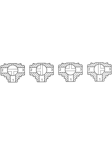 Zawór kulowy trójdrożny TRIFLUX kula typu T, R 3/8 GW, PN40, mosiądz niklowany | Hydraulika | Eshop Dopak | Wszystko dla Przemys