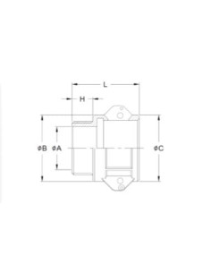 Złącze Camlock typu B z aluminium DN15, gniazdo G 1/2 GZ, B-50-AL 2