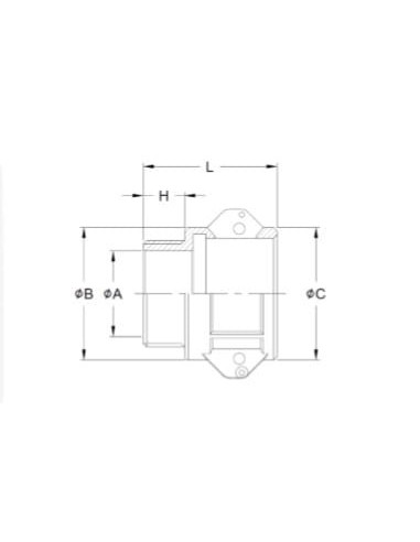Złącze Camlock typu B z aluminium DN20, gniazdo G 3/4 GZ, B-75-AL