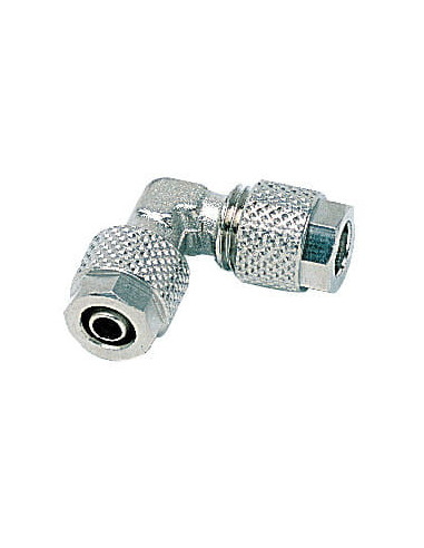 Kolanko pneumatyczne skręcane przelotowe do węża fi 6x4 mm, mosiądz niklowany | Pneumatyka | Eshop Dopak | Wszystko dla Przemysł