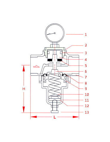 Reduktor ciśnienia pary G 1 1/2 GW do 9 bar, regulacja 1-6 bar, max 180°C, stal nierdzewna | Pneumatyka | Eshop Dopak | Wszystko