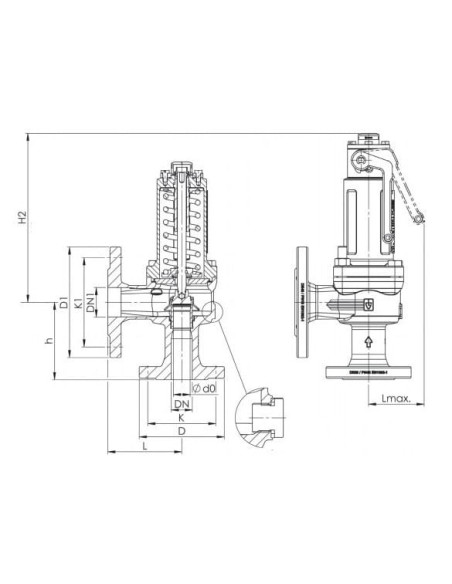 Kołnierzowy zawór bezp do pary z dźwignią DN80 Potw2,0 bar, | Pneumatyka | Eshop Dopak | Wszystko dla Przemysłu