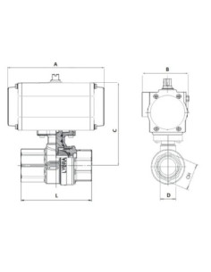 Zawór kulowy mosieżny PN25 1 1/2" z nap. pneum. podw. dział. DFPD | Hydraulika | Eshop Dopak | Wszystko dla Przemysłu 2