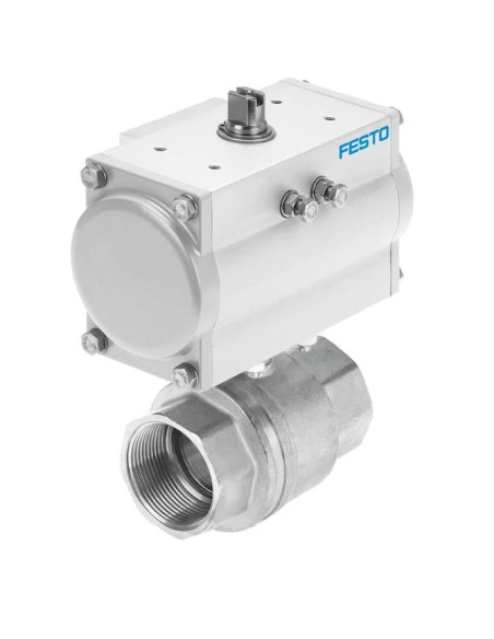 Zawór kulowy mosieżny PN25 1 1/4" z nap. pneum. podw. dział. DFPD | Hydraulika | Eshop Dopak | Wszystko dla Przemysłu