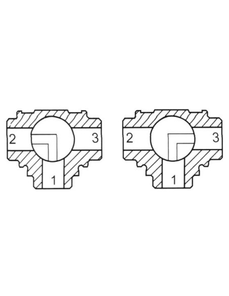 Zawór kulowy trójdrożny DELTA kula typu L, R 3/4 GW, PN10, mosiądz niklowany | Hydraulika | Eshop Dopak | Wszystko dla Przemysłu