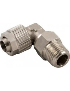 Złączka pneumatyczna skręcana kątowa obrotowa R 1/4 GZ, do węża fi 8x6 mm, mosiądz niklowany | Pneumatyka | Eshop Dopak | Wszyst
