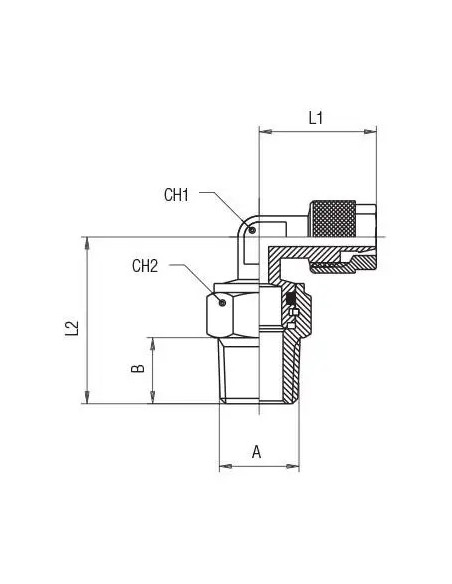 Złączka pneumatyczna skręcana kątowa obrotowa R 1/4 GZ, do węża fi 8x6 mm, mosiądz niklowany | Pneumatyka | Eshop Dopak | Wszyst