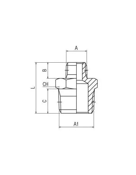 Nypel gwintowany redukcyjny R 1/2 GZ - R 3/4 GZ, redukcja nyplowa, mosiądz niklowany | Hydraulika | Eshop Dopak | Wszystko dla P
