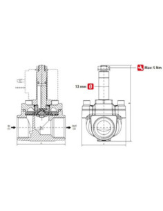 Zawór elektromagnetyczny membranowy 2/2 NC, G 3/4, FKM, NC, 0-16 bar, DN18, 24V DC, stal nierdzewna | Automatyka | Eshop Dopak | 2