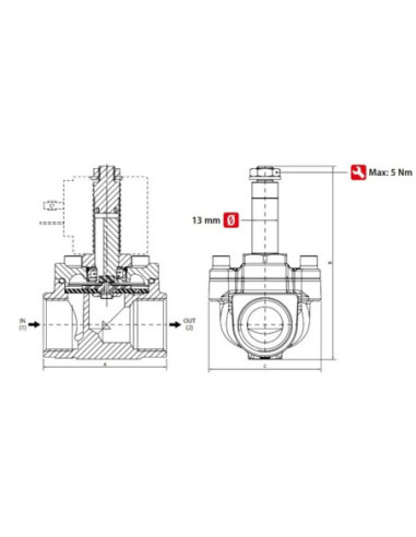 Zawór elektromagnetyczny membranowy 2/2 NC, G 3/4, FKM, NC, 0-16 bar, DN18, 24V DC, stal nierdzewna | Automatyka | Eshop Dopak |