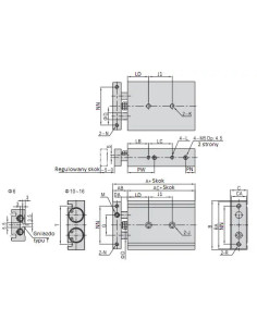 TR16X20S Siłownik dwutłoczyskowy D16x20 prowadzenie ślizgowe | Pneumatyka | Eshop Dopak | Wszystko dla Przemysłu 2