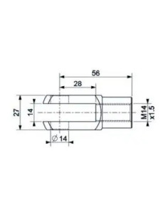 Mocowanie sprężyny gazowej z gwintem M14 widełki fi 14 mm, długość robocza 56 mm | Mechanika Przemysłowa | Sklep Eshop Dopak 2