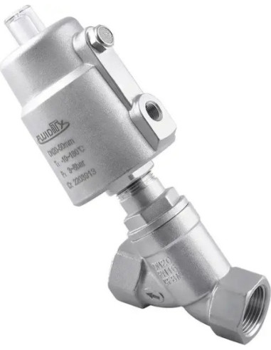 Zawór grzybkowy skośny 2/2 NC G1 1/4 GW sterowany  pneumatycznie 0-16 Bar DN32 siłownik AISI fi 90mm | Hydraulika | Eshop Dopak 
