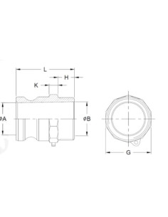 Złącze Camlock typu F z aluminium DN20, wtyk G 3/4 GZ, F-75-AL 2