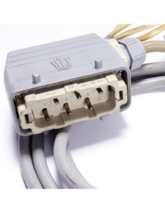 Złącze HTS, 6 pinów, przepust kablowy M20x1.5, przewód 4 żyły/2.3 m, końcówki oczkowe fi 5 mm | Przewody i Złącza | Eshop Dopak  2