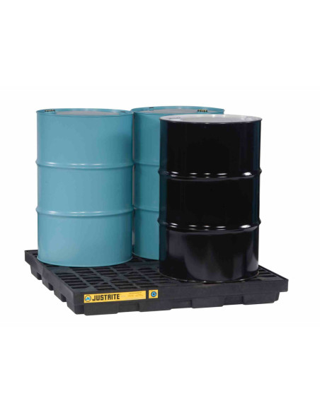 Wanna wychwytowa niskoprofilowa pod 4 beczki 1245 x 1245 x 140 mm, czarna | Rozwiązania dla przemysłu | Sklep Eshop Dopak