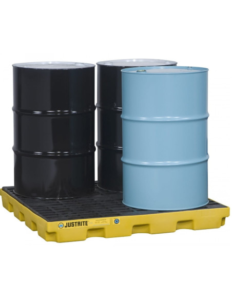 Wanna wychwytowa niskoprofilowa pod 4 beczki 1245 x 1245 x 140 mm, żółta | Rozwiązania dla przemysłu | Sklep Eshop Dopak