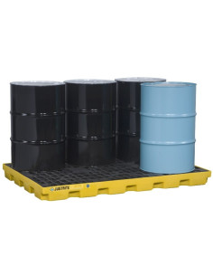 Wanna wychwytowa niskoprofilowa pod 6 beczek 1854 x 1245 x 140 mm, żółta | Rozwiązania dla przemysłu | Sklep Eshop Dopak