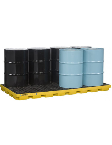 Wanna wychwytowa niskoprofilowa pod 8 beczek 2464 x 1245 x 140 mm, żółta | Rozwiązania dla przemysłu | Sklep Eshop Dopak
