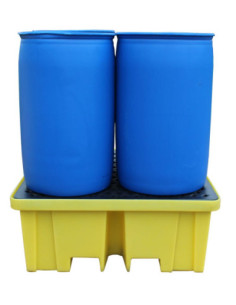 Wanna wychwytowa z kratownicą pod 4 beczki 1220 x 1220 x 495 mm, żółta | Rozwiązania dla przemysłu | Sklep Eshop Dopak 2