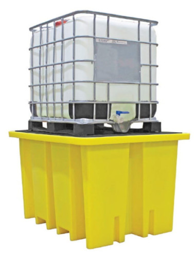 Wanna wychwytowa, wysokoprofilowa z kratownicą pod 1 IBC 1730 x 1340 x 1040 mm, żółta | Rozwiązania dla przemysłu | Sklep Eshop 