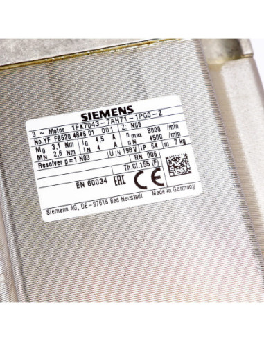 Serwomotor, 1FK7043-7AH71-1PG0-Z, SIEMENS | Automatyka | Eshop Dopak | Wszystko dla Przemysłu