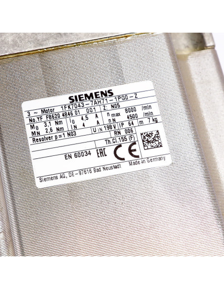 Serwomotor, 1FK7043-7AH71-1PG0-Z, SIEMENS | Automatyka | Eshop Dopak | Wszystko dla Przemysłu