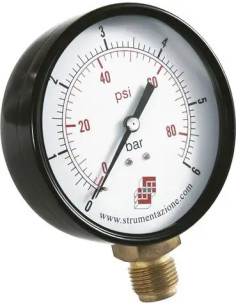 Manometr radialny 0-1 bar, G 1/2, 100 mm | Przyrządy Pomiarowe | Eshop Dopak | Wszystko dla Przemysłu