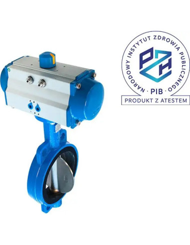 Zawór klapowy DN150 GG25/EPDM/304 z napędem pneumatycznym podwójnego działania | Hydraulika | Eshop Dopak | Wszystko dla Przemys