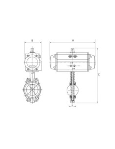 Zawór klapowy DN50 GG25/EPDM/304 z napędem pneumatycznym podwójnego działania | Hydraulika | Eshop Dopak | Wszystko dla Przemysł 2
