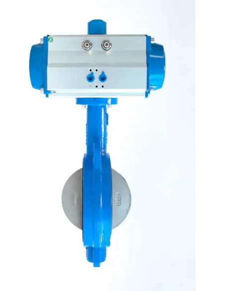 Zawór klapowy DN80 GG25/NBR/304 z napędem pneumatycznym, powrót sprężyną NC | Hydraulika | Eshop Dopak | Wszystko dla Przemysłu