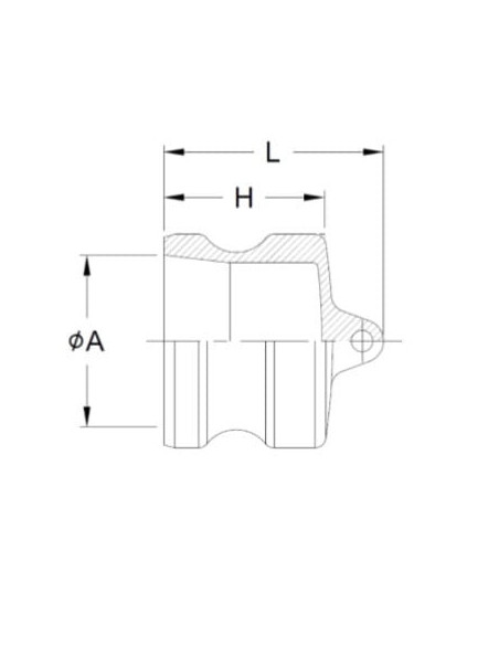 Złącze Camlock typu DP z aluminium, zaślepka gniazda DN25, 1 cal, DP-100-AL