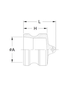 Złącze Camlock typu DP z aluminium, zaślepka gniazda DN40, 1 1/2 cala, DP-150-AL 2