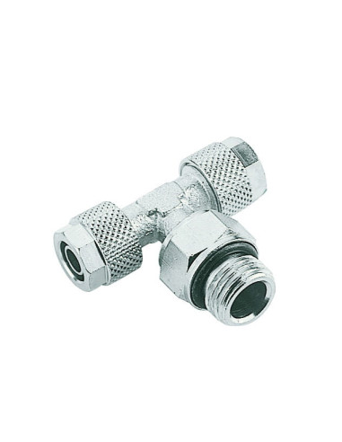 Trójnik skręcany obrotowy typu T G 1/8 GZ, do węża fi 8x6 mm, mosiądz niklowany | Pneumatyka | Eshop Dopak | Wszystko dla Przemy