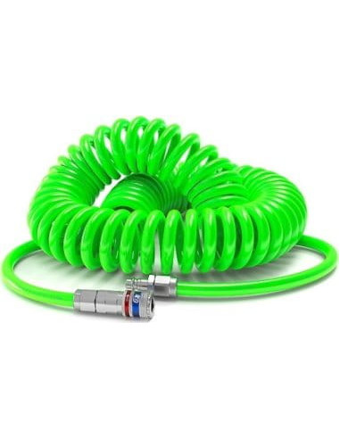Wąż spiralny CEJN PU Hi-Vision fi 11x16 mm z szybkozłączami eSafe 320, długość 4 m NEONOWY | Pneumatyka | Eshop Dopak | Wszystko
