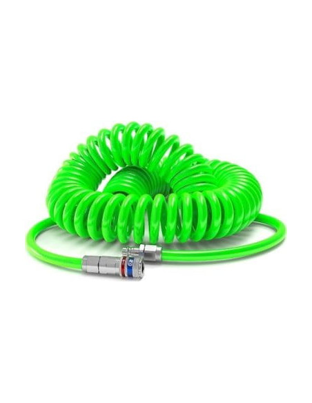 Wąż spiralny CEJN PU Hi-Vision fi 11x16 mm z szybkozłączami eSafe 320, długość 4 m NEONOWY | Pneumatyka | Eshop Dopak | Wszystko