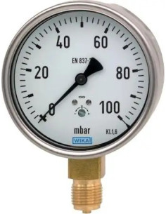 Manometr puszkowy G1/2R, 100mm, 0-10kPa | Przyrządy Pomiarowe | Eshop Dopak | Wszystko dla Przemysłu