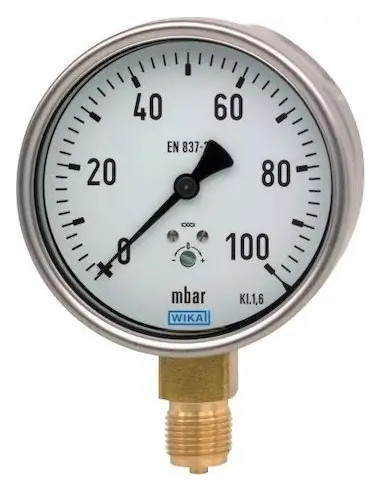 Manometr puszkowy G1/2R, 100mm, 0-10kPa | Przyrządy Pomiarowe | Eshop Dopak | Wszystko dla Przemysłu