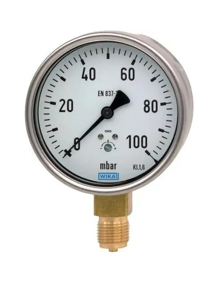Manometr puszkowy G1/2R, 100mm, 0-10kPa | Przyrządy Pomiarowe | Eshop Dopak | Wszystko dla Przemysłu