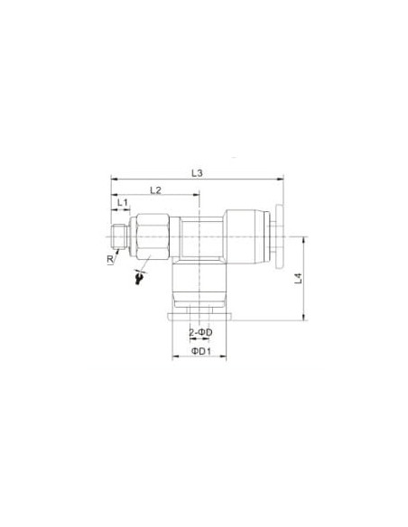 Trójnik pneumatyczny wtykowy obrotowy typu T G 1/8 GZ do węża fi 10 mm, tworzywo sztuczne | Pneumatyka | Eshop Dopak | Wszystko 