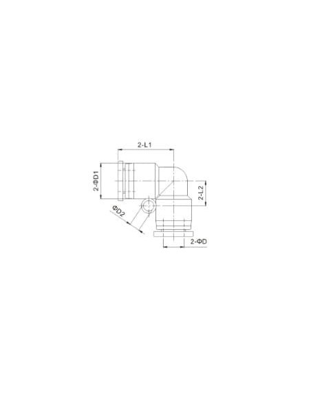 Złączka pneumatyczna wtykowa kątowa do węża fi 16 mm, tworzywo sztuczne | Pneumatyka | Eshop Dopak | Wszystko dla Przemysłu