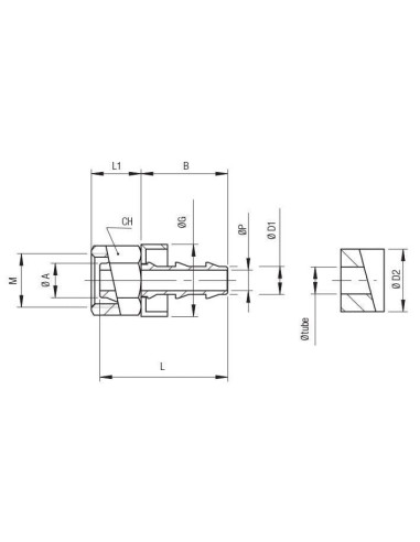 Złącze do węża Push-Lock M20x1,5 GW, choinka do węża fi 3/8 cala, mosiądz | Przewody i Złącza | Eshop Dopak | Wszystko dla Przem