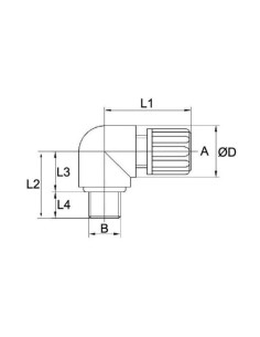 Złączka skręcana kątowa G3/8 z, do węża 6/8, PFA 2